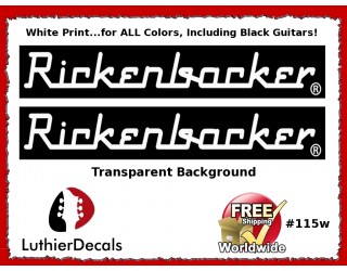 Rickenbacker Decals Guitar Waterslide Headstock logo #115w